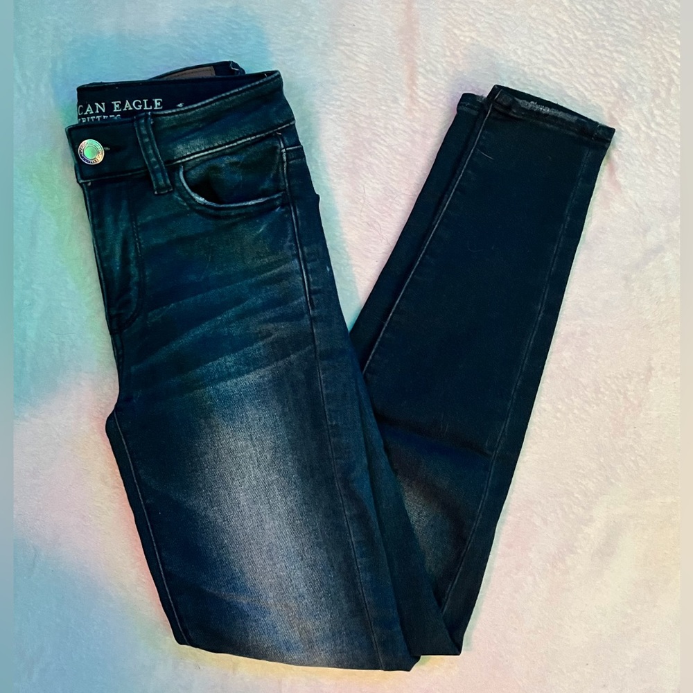 American Eagle Blue Super Stretch Skinny Jeans